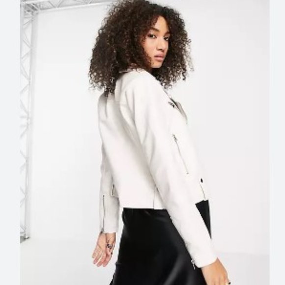 Topshop white biker  jacket NWT - Picture 1 of 3